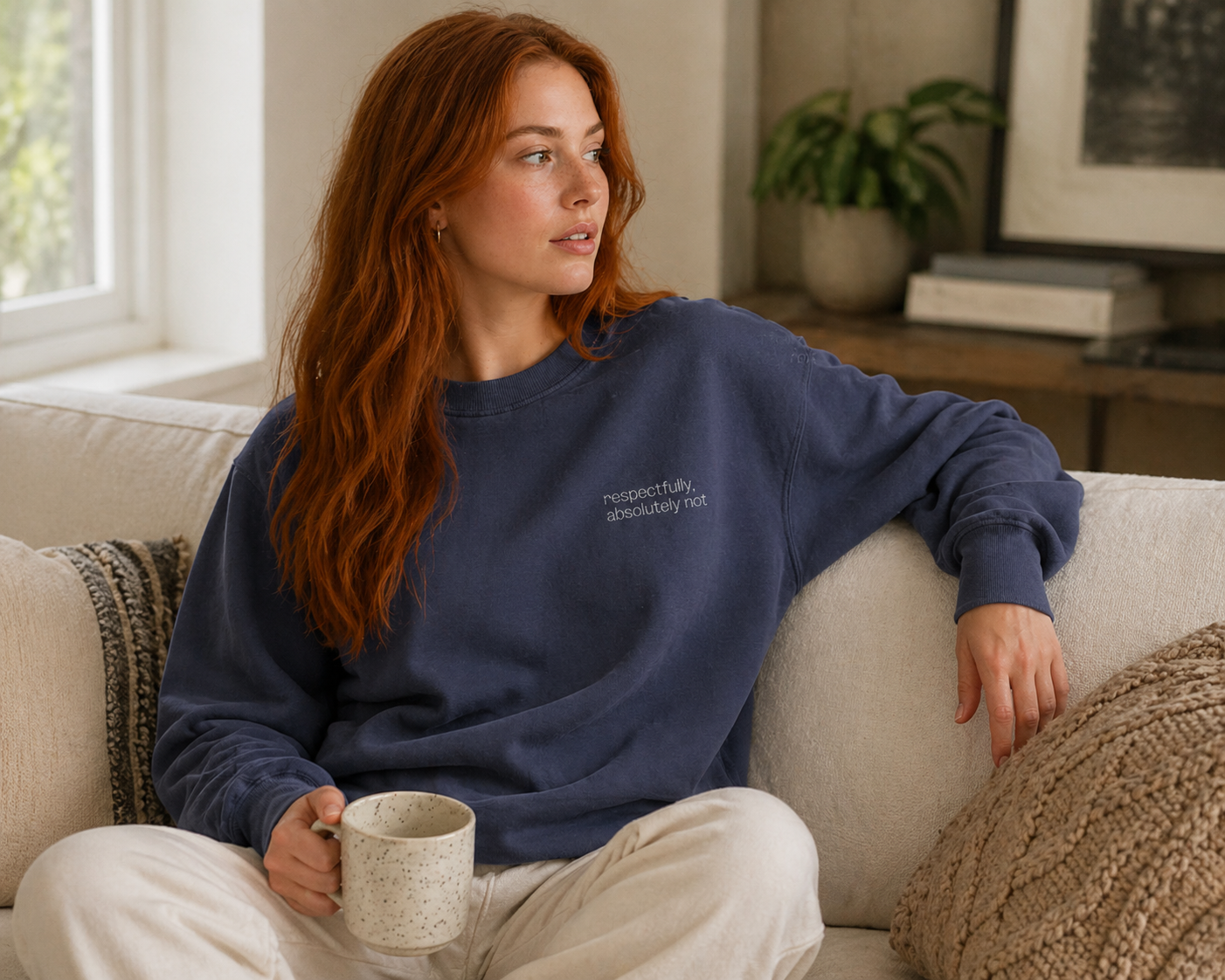 Respectfully, Absolutely Not Embroidered Sweatshirt
