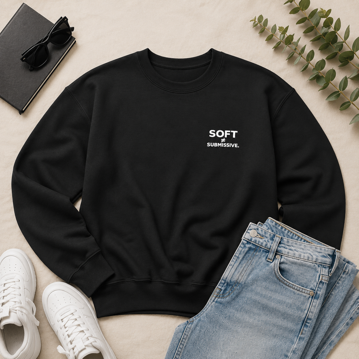 Soft ≠ Submissive Embroidered Crewneck